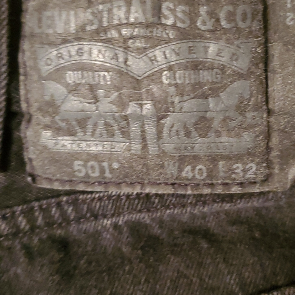 Levi's 501 Unisex  Jeans, Butterfly Fly, Black, 40x32 - Picture 8 of 8